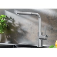 BLANCO LANORA-S tömör szálcsiszolt rozsdamentes acél kihúzható fejes csaptelep